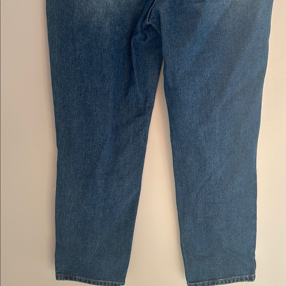 Forever 21 High-Rise Distressed Button-Fly Jeans - Medium/Dark Blue - Picture 5 of 10